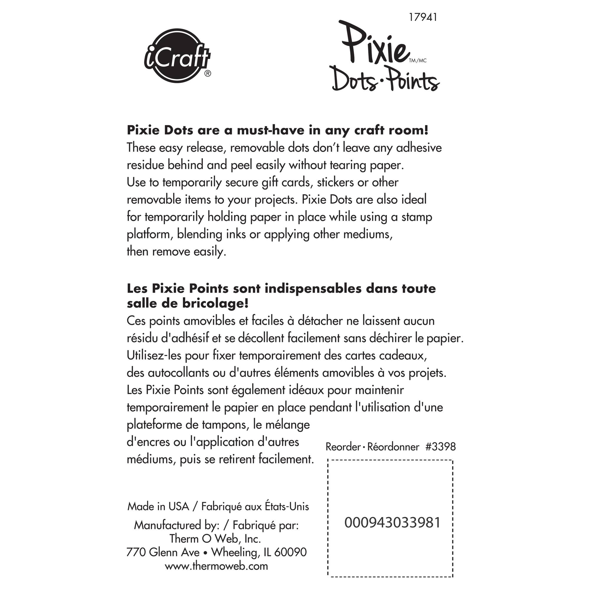 12 Packs: 225 ct. (2,700 total) iCraft® Pixie™ Clear Adhesive Dots